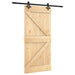 Ușă glisantă Natural și Negru 95 x 210 cm Lemn de Pin Solid - WALTI WALTI