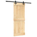 Ușă glisantă Natural și Negru 80 x 210 cm Lemn de Pin Solid - WALTI WALTI