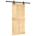 Ușă glisantă Natural și Negru 95 x 210 cm Lemn de Pin Solid - WALTI WALTI