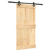 Ușă glisantă Natural și Negru 100 x 210 cm Lemn de Pin Solid - WALTI WALTI