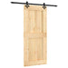 Ușă glisantă Natural și Negru 90 x 210 cm Lemn de Pin Solid - WALTI WALTI