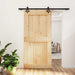 Ușă glisantă Natural și Negru 100 x 210 cm Lemn de Pin Solid - WALTI WALTI