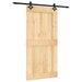 Ușă glisantă Natural și Negru 100 x 210 cm Lemn de Pin Solid - WALTI WALTI
