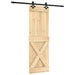 Ușă glisantă Natural și Negru 70 x 210 cm Lemn de Pin Solid - WALTI WALTI