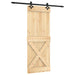 Ușă glisantă Natural și Negru 80 x 210 cm Lemn de Pin Solid - WALTI WALTI