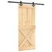 Ușă glisantă Natural și Negru 85 x 210 cm Lemn de Pin Solid - WALTI WALTI