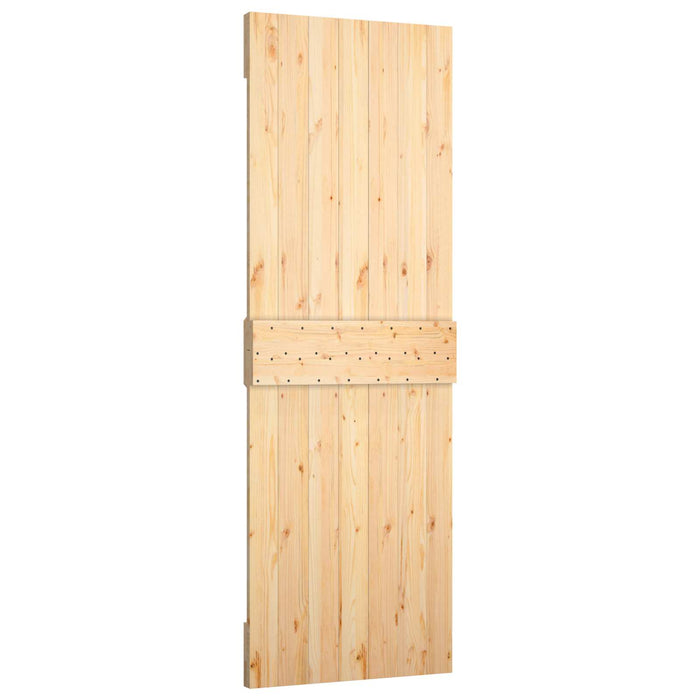 Ușă glisantă Natural și Alb 70 x 210 cm Lemn de Pin Solid - WALTI WALTI