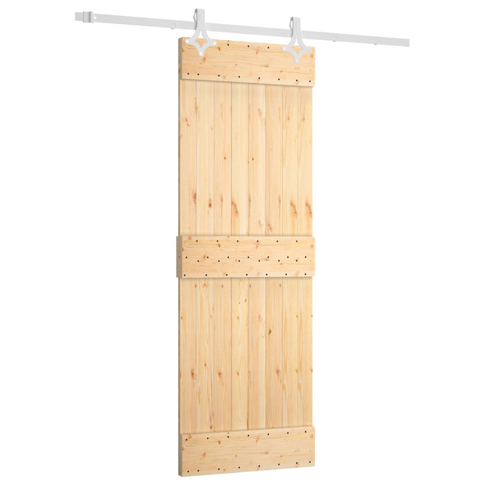 Ușă glisantă Natural și Alb 70 x 210 cm Lemn de Pin Solid WALTI