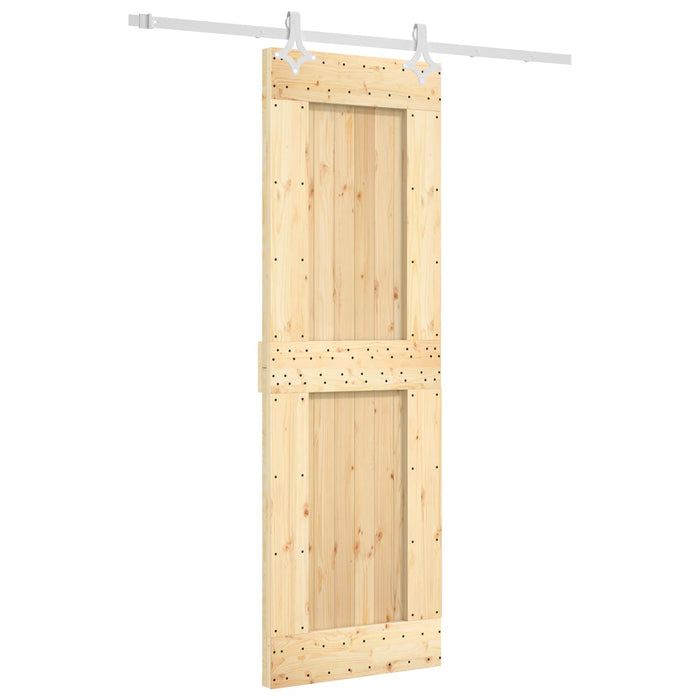 Ușă glisantă Natural și Alb 70 x 210 cm Lemn de Pin Solid WALTI