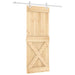 Ușă glisantă Natural și Alb 80 x 210 cm Lemn de Pin Solid - WALTI WALTI