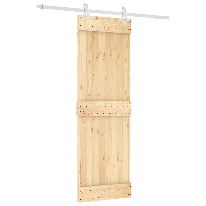 Ușă glisantă Natural și Alb 70 x 210 cm Lemn de Pin Solid WALTI