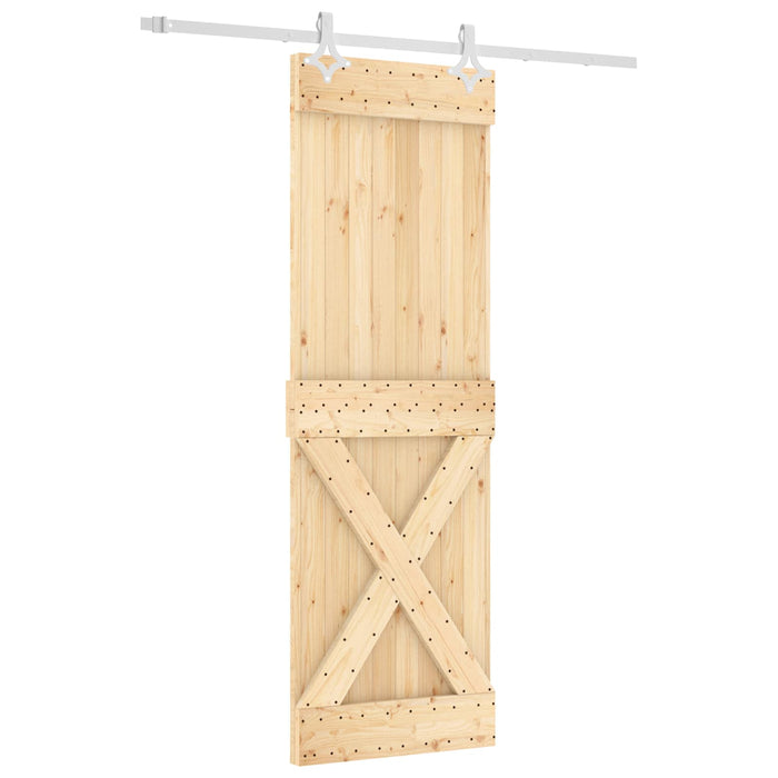 Ușă glisantă Natural și Alb 70 x 210 cm Lemn de Pin Solid - WALTI WALTI