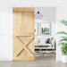 Ușă glisantă Natural și Alb 85 x 210 cm Lemn de Pin Solid - WALTI WALTI
