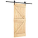 Ușă glisantă Natural și Negru 85 x 210 cm Lemn de Pin Solid - WALTI WALTI