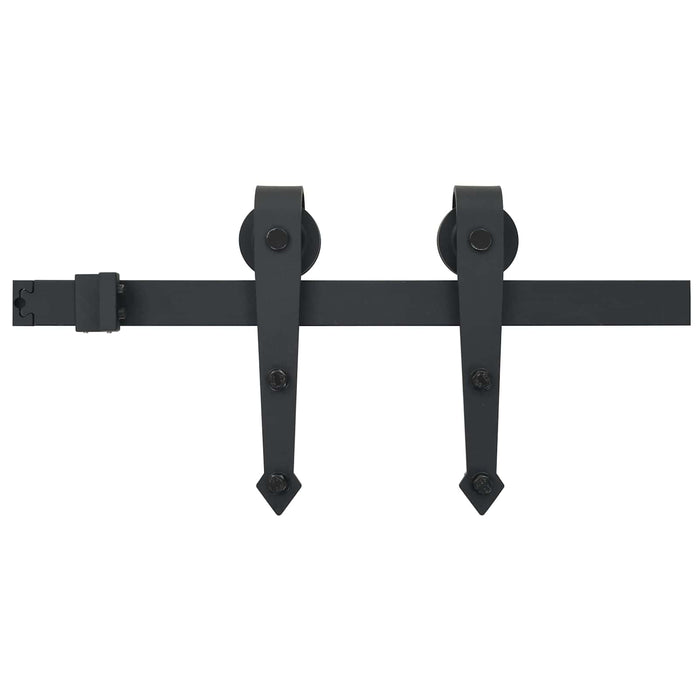 Ușă glisantă Natural și Negru 85 x 210 cm Lemn de Pin Solid WALTI