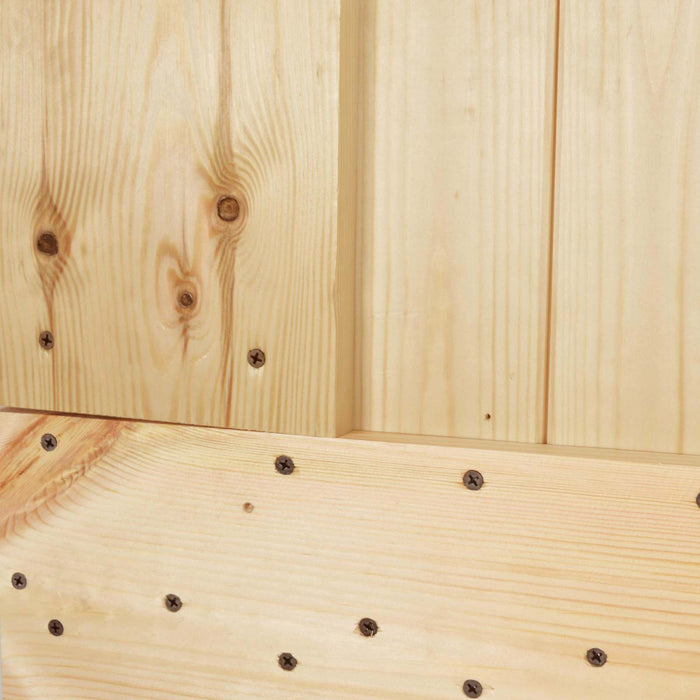 Ușă glisantă Natural și Negru 85 x 210 cm Lemn de Pin Solid WALTI