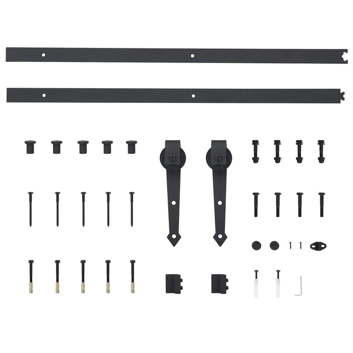 Ușă glisantă Natural și Negru 85 x 210 cm Lemn de Pin Solid WALTI