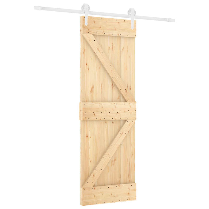 Ușă glisantă Natural și Alb 70 x 210 cm Lemn de Pin Solid - WALTI WALTI