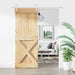 Ușă glisantă Natural și Alb 80 x 210 cm Lemn de Pin Solid - WALTI WALTI