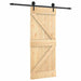Ușă glisantă Natural și Negru 85 x 210 cm Lemn de Pin Solid - WALTI WALTI