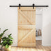 Ușă glisantă Natural și Negru 95 x 210 cm Lemn de Pin Solid - WALTI WALTI