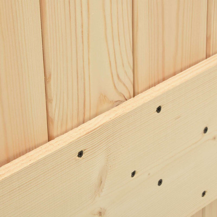 Ușă glisantă Natural și Negru 85 x 210 cm Lemn de Pin Solid WALTI