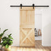 Ușă glisantă Natural și Negru 80 x 210 cm Lemn de Pin Solid - WALTI WALTI