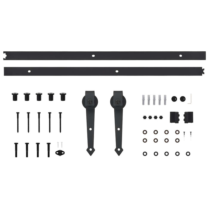 Ușă glisantă Natural și Negru 85 x 210 cm Lemn de Pin Solid WALTI