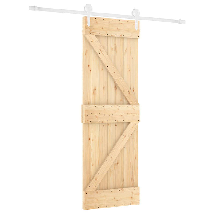 Ușă glisantă Natural și Alb 70 x 210 cm Lemn de Pin Solid WALTI