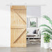 Ușă glisantă Natural și Alb 85 x 210 cm Lemn de Pin Solid - WALTI WALTI