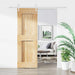 Ușă glisantă Natural și Alb 70 x 210 cm Lemn de Pin Solid - WALTI WALTI