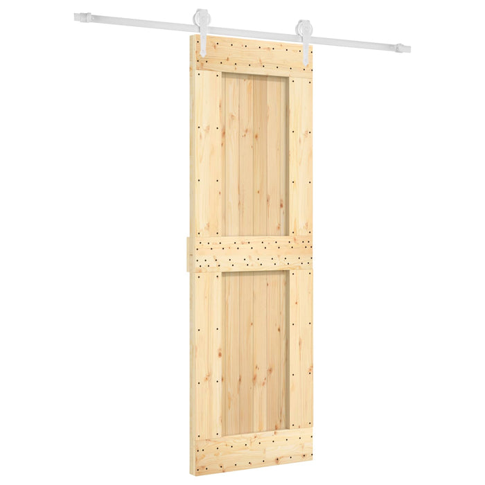 Ușă glisantă Natural și Alb 70 x 210 cm Lemn de Pin Solid - WALTI WALTI