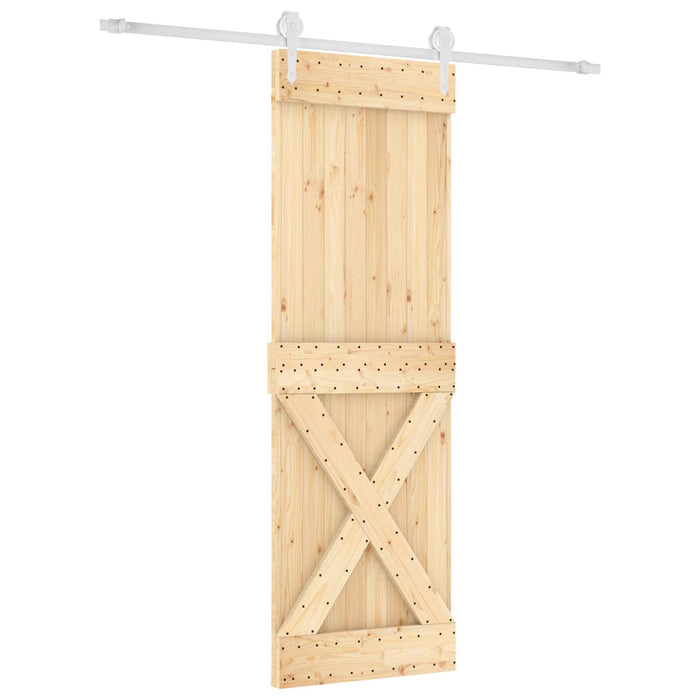 Ușă glisantă Natural și Alb 70 x 210 cm Lemn de Pin Solid - WALTI WALTI