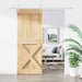 Ușă glisantă Natural și Alb 80 x 210 cm Lemn de Pin Solid - WALTI WALTI