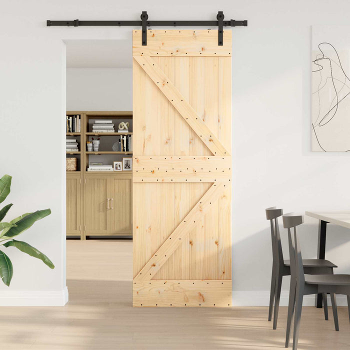 Ușă glisantă NARVIK Natural și Negru 70 x 210 cm (152,5 cm) - WALTI WALTI