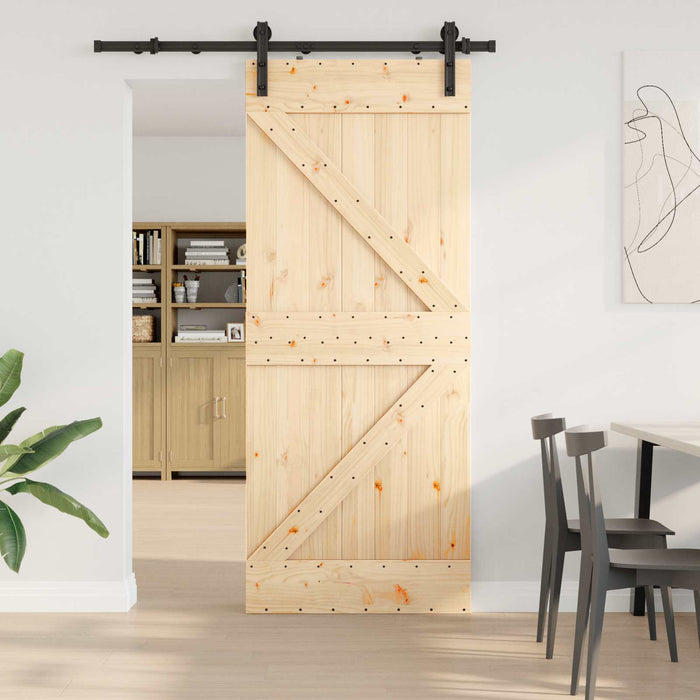 Ușă glisantă NARVIK Natural și Negru 85 x 210 cm (152,5 cm) - WALTI WALTI