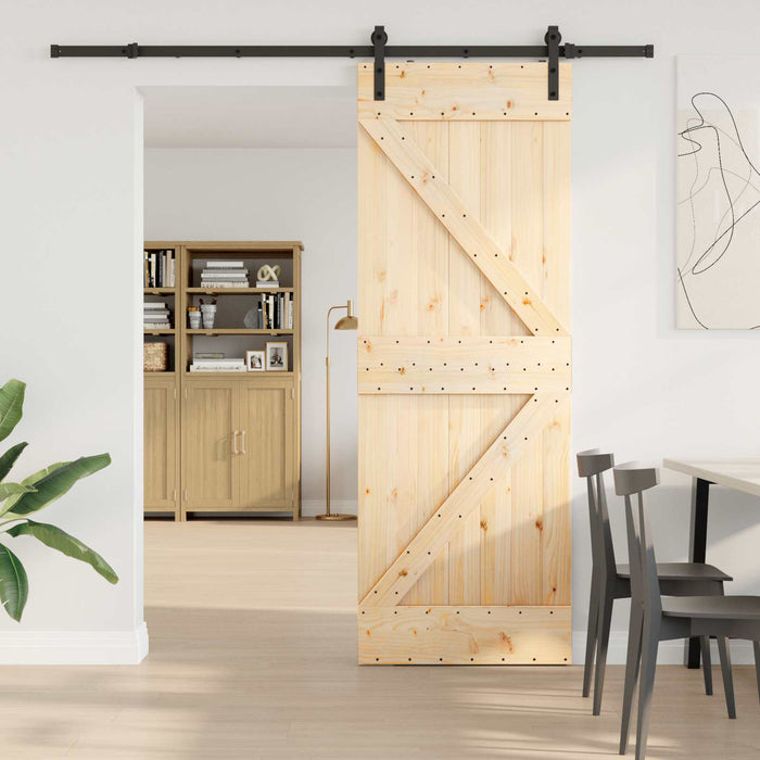 Ușă glisantă NARVIK Natural și Negru 70 x 210 cm (213,5 cm) - WALTI WALTI
