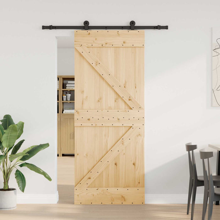 Ușă glisantă NARVIK 85 x 210 cm (152,5 cm) Natural și Negru WALTI