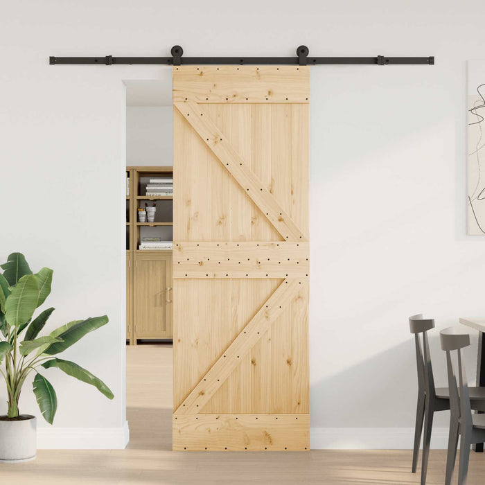 Ușă glisantă NARVIK Natural și Negru 70 x 210 cm (213,5 cm) - WALTI WALTI