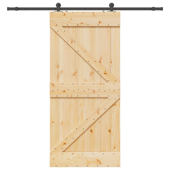 Ușă glisantă NARVIK Natural și Negru 80 x 210 cm (213,5 cm) WALTI