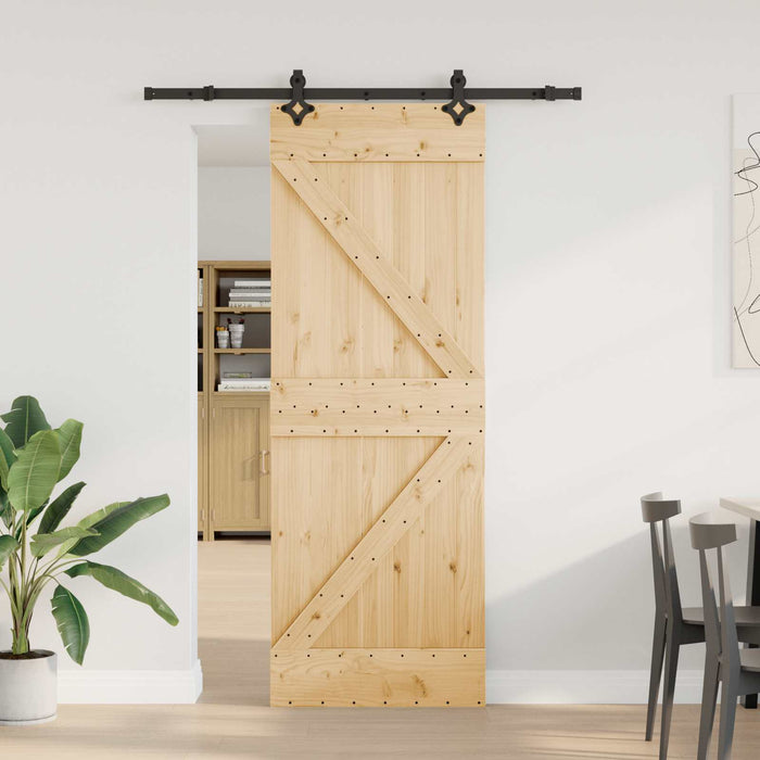 Ușă glisantă NARVIK Natural și Negru 70 x 210 cm (152,5 cm) - WALTI WALTI