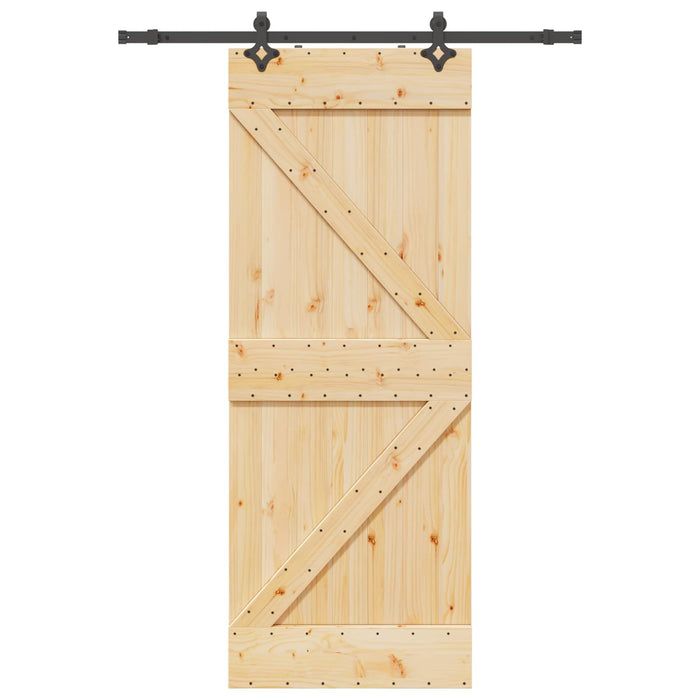 Ușă glisantă NARVIK Natural și Negru 80 x 210 cm (152,5 cm) WALTI