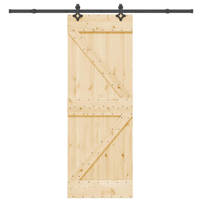 Ușă glisantă NARVIK Natural și Negru 70 x 210 cm (213,5 cm) WALTI