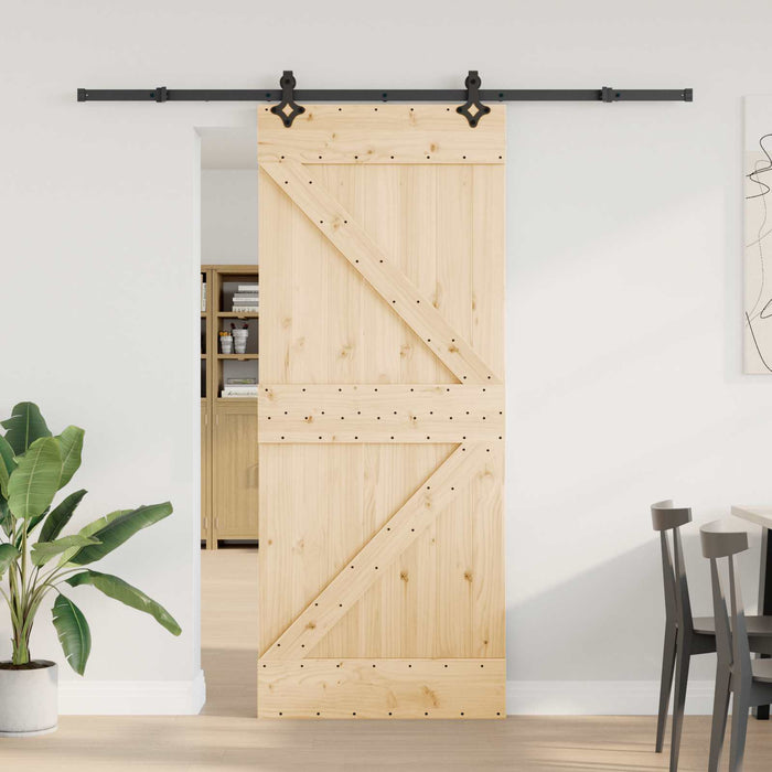Ușă glisantă NARVIK Natural și Negru 85 x 210 cm (213,5 cm) WALTI