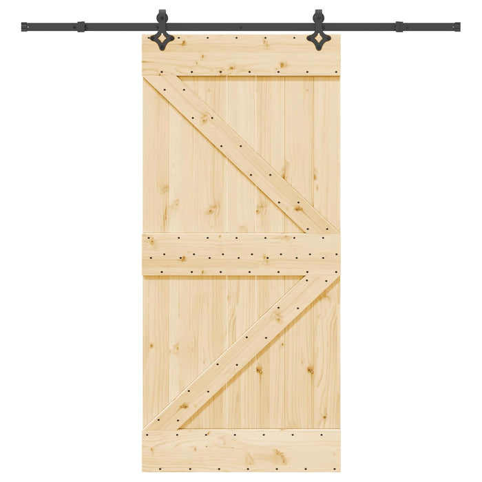 Ușă glisantă NARVIK Natural și Negru 95 x 210 cm (213,5 cm) WALTI