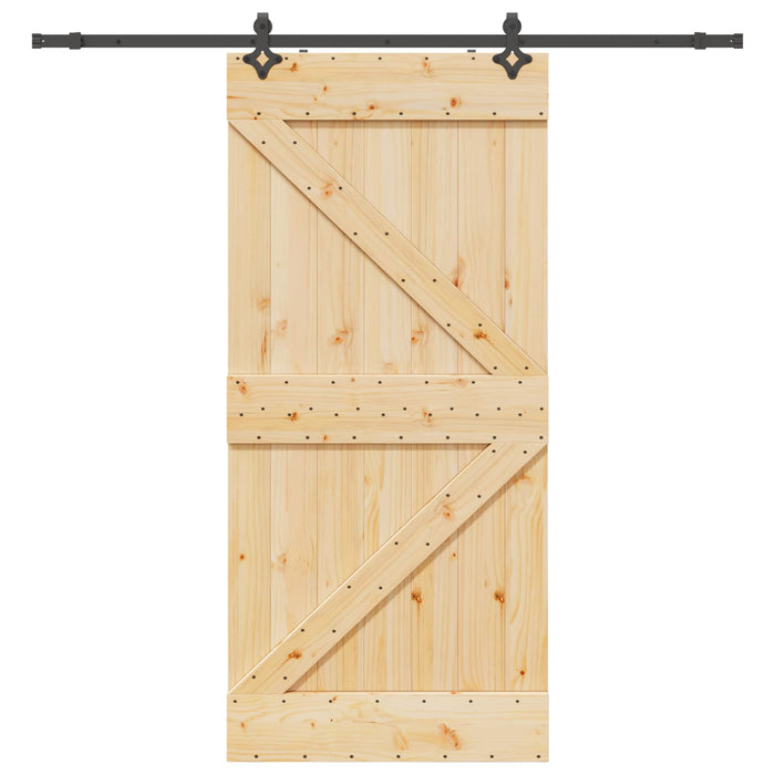 Ușă glisantă NARVIK Natural și Negru 100 x 210 cm (213,5 cm) WALTI