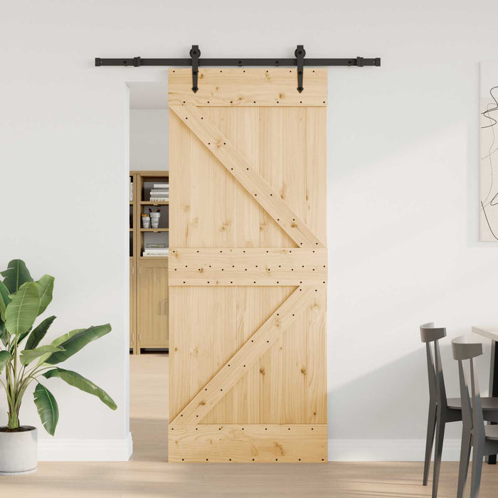Ușă glisantă NARVIK Natural și Negru 85 x 210 cm (152,5 cm) WALTI