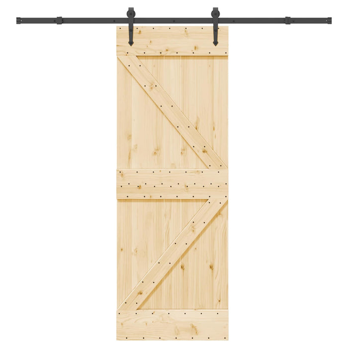 Ușă glisantă NARVIK Natural și Negru 70 x 210 cm (213,5 cm) WALTI