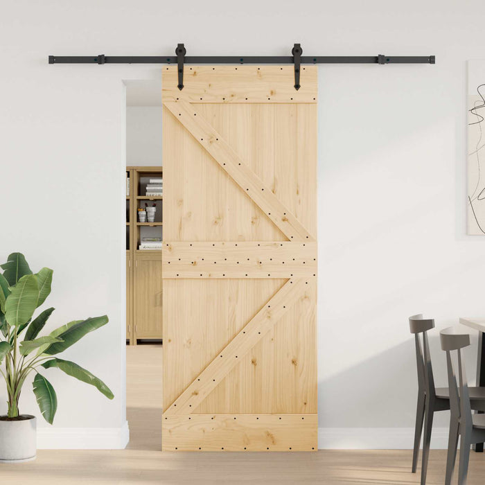 Ușă glisantă NARVIK Natural și Negru 85 x 210 cm (213,5 cm) WALTI