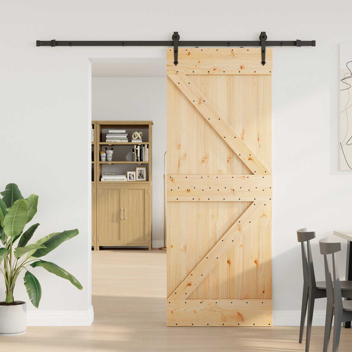 Ușă glisantă NARVIK Natural și Negru 80 x 210 cm (213,5 cm) WALTI